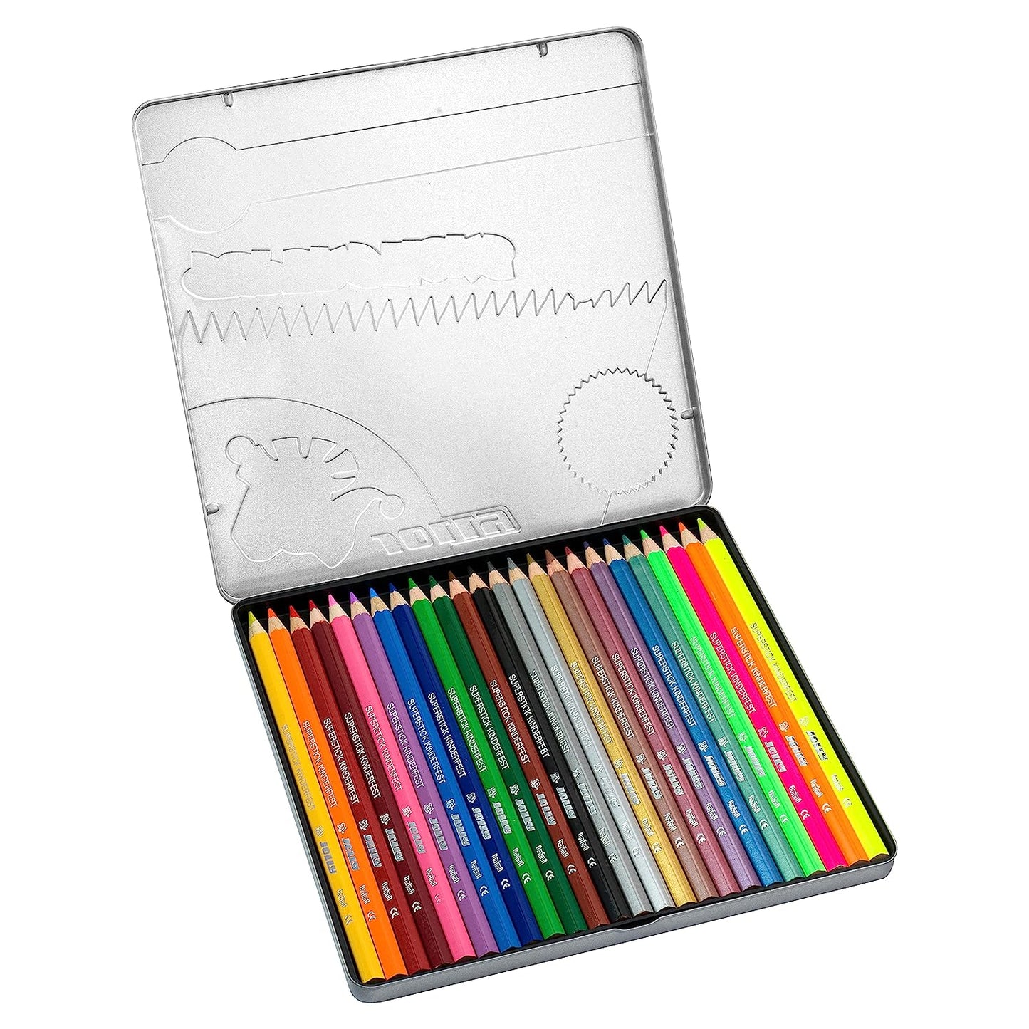 Jolly Supersticks Metallic Neon Mix Color Pencil, 24 colors