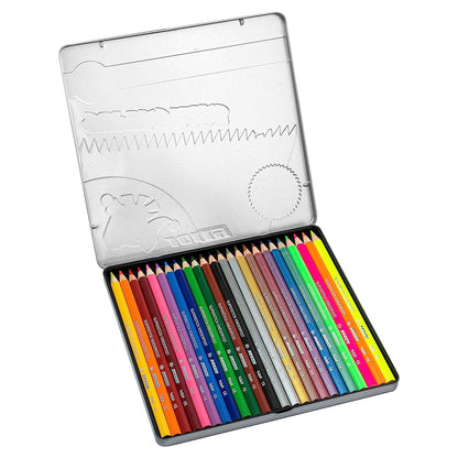 Jolly Supersticks Metallic Neon Mix Color Pencil, 24 colors