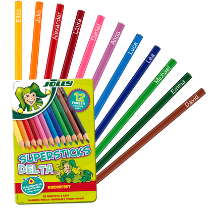 Jolly Supersticks Delta Color Pencil, 12 colors