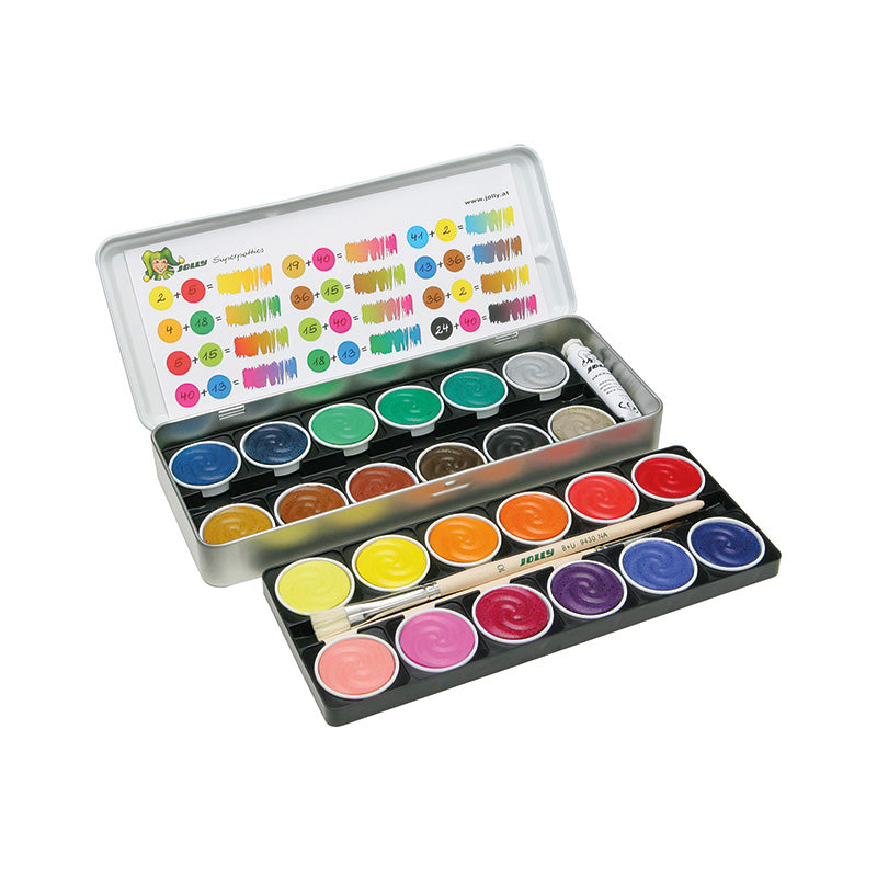 Jolly Supertabs Watercolor Paint Box, 24 colors