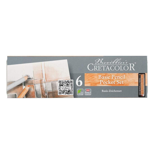 Cretacolor Basic Pencils Pocket Set, 6 pieces