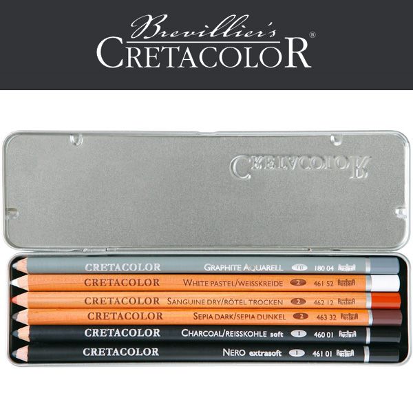 Cretacolor Basic Pencils Pocket Set, 6 pieces