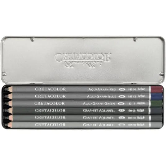 Cretacolor Watercolor Graphite Pocket Set, 6 pieces