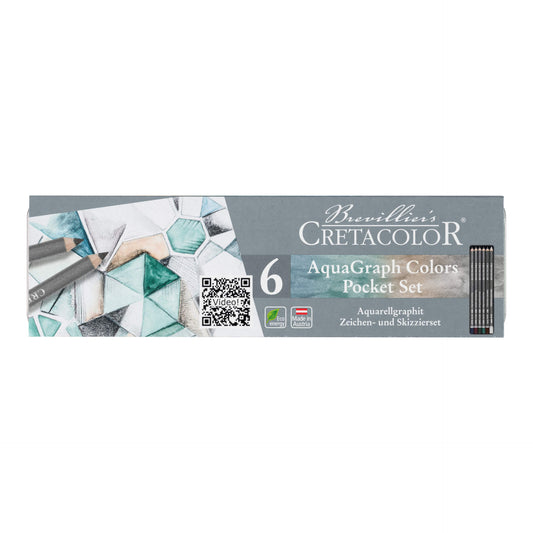 Cretacolor Aquagraph Colors Pocket Set, 6 pieces