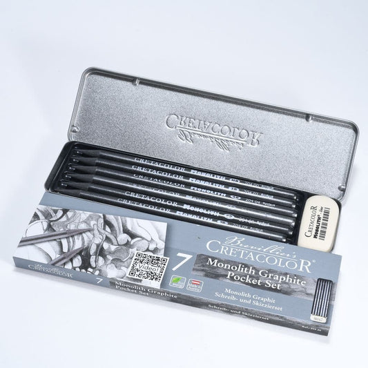 Cretacolor Monolith Graphite Pocket Set, 7 Pieces