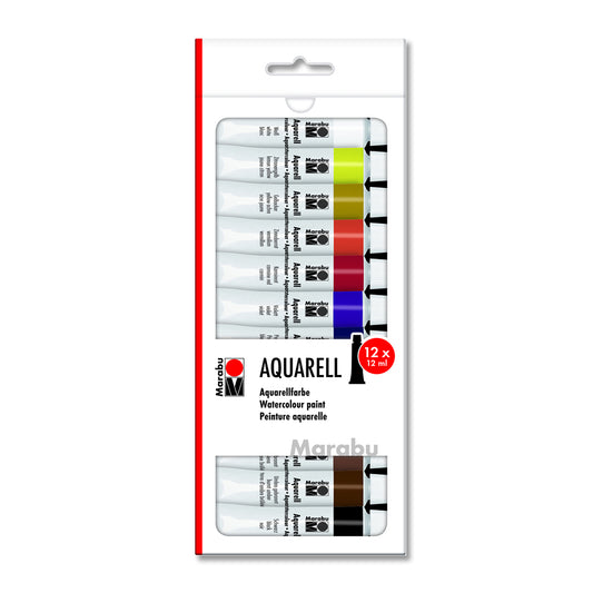 Marabu Watercolour Paint Tube 12pc x 12ml