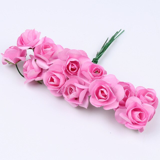 Mini Paper Rose Flowers - 24pcs