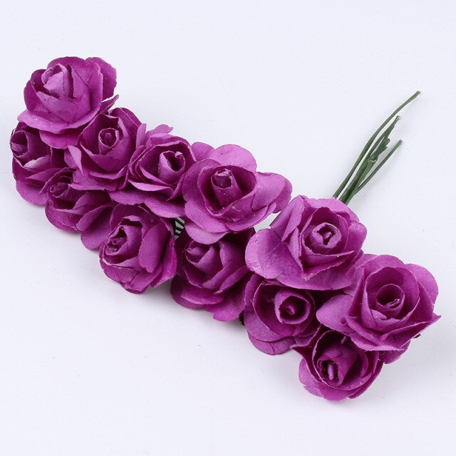 Mini Paper Rose Flowers - 24pcs
