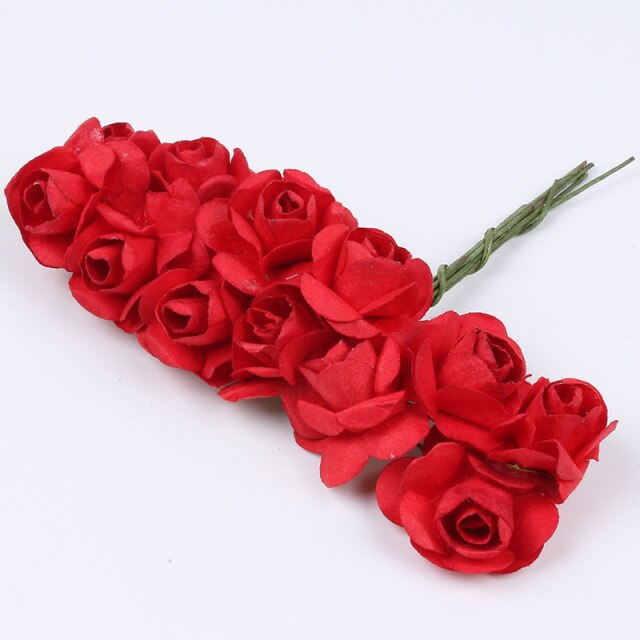 Mini Paper Rose Flowers - 24pcs
