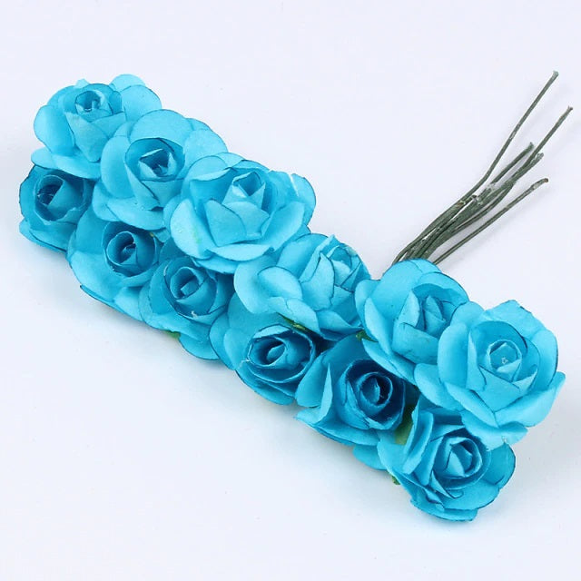 Mini Paper Rose Flowers - 24pcs