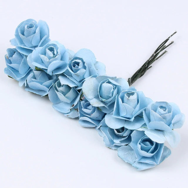 Mini Paper Rose Flowers - 24pcs