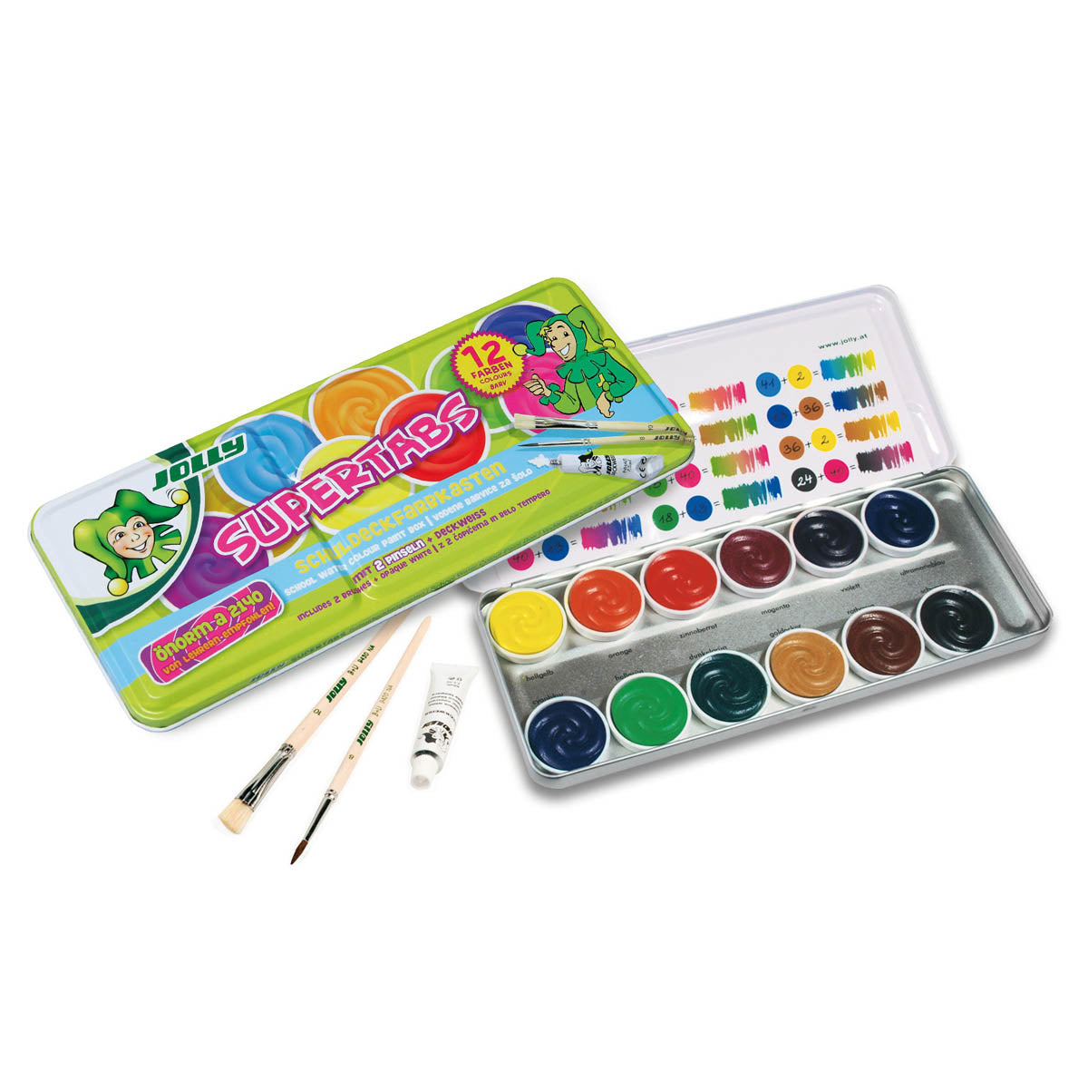 Jolly Supertabs Watercolor Paint Box, 12 colors