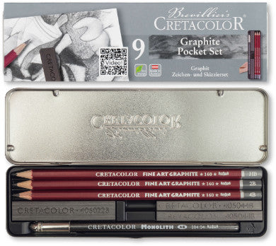 Cretacolor Graphite Pocket Set, 9 Pieces