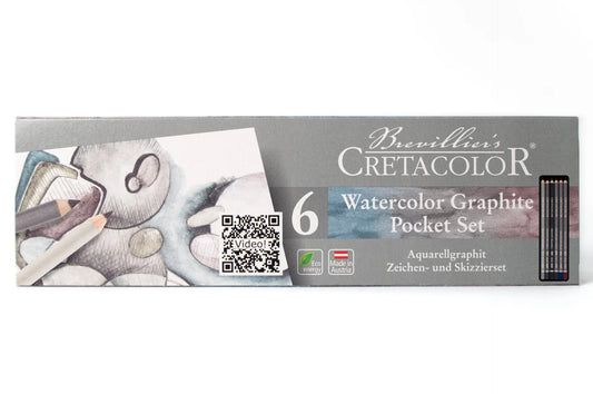 Cretacolor Watercolor Graphite Pocket Set, 6 pieces