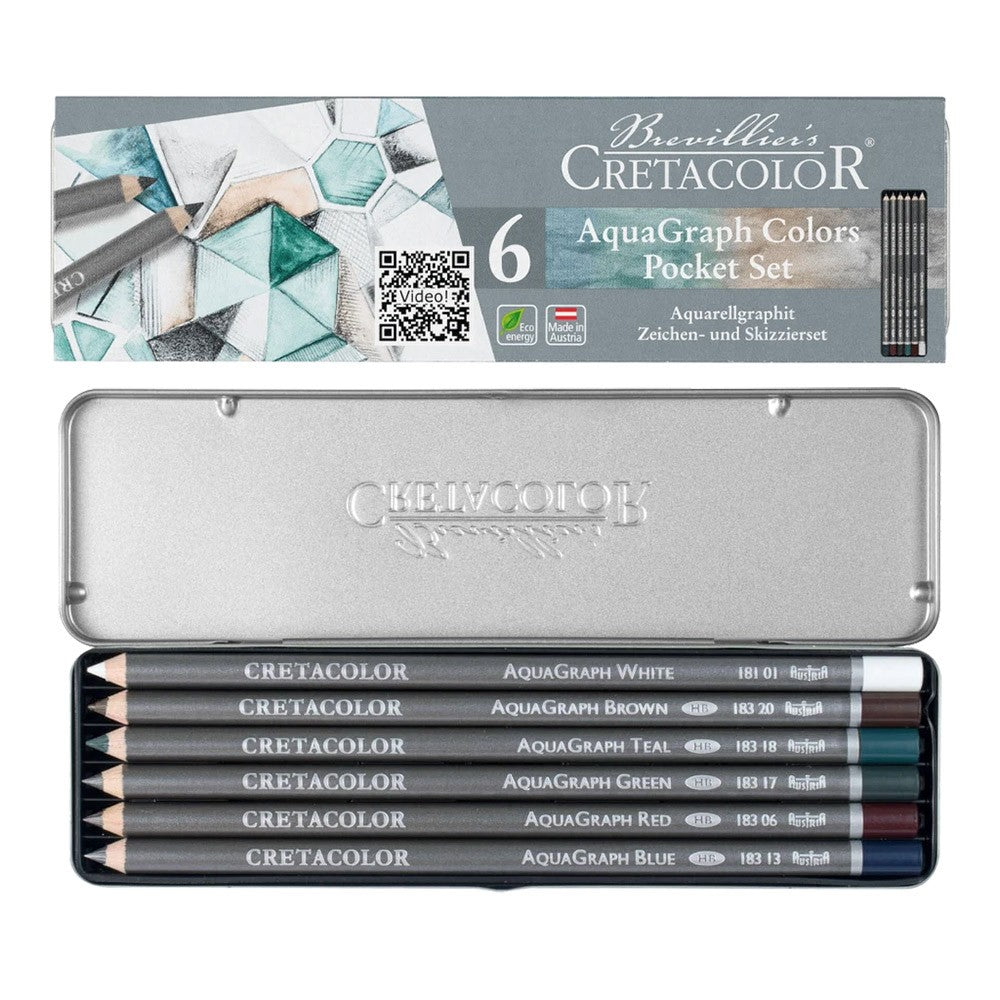 Cretacolor Aquagraph Colors Pocket Set, 6 pieces