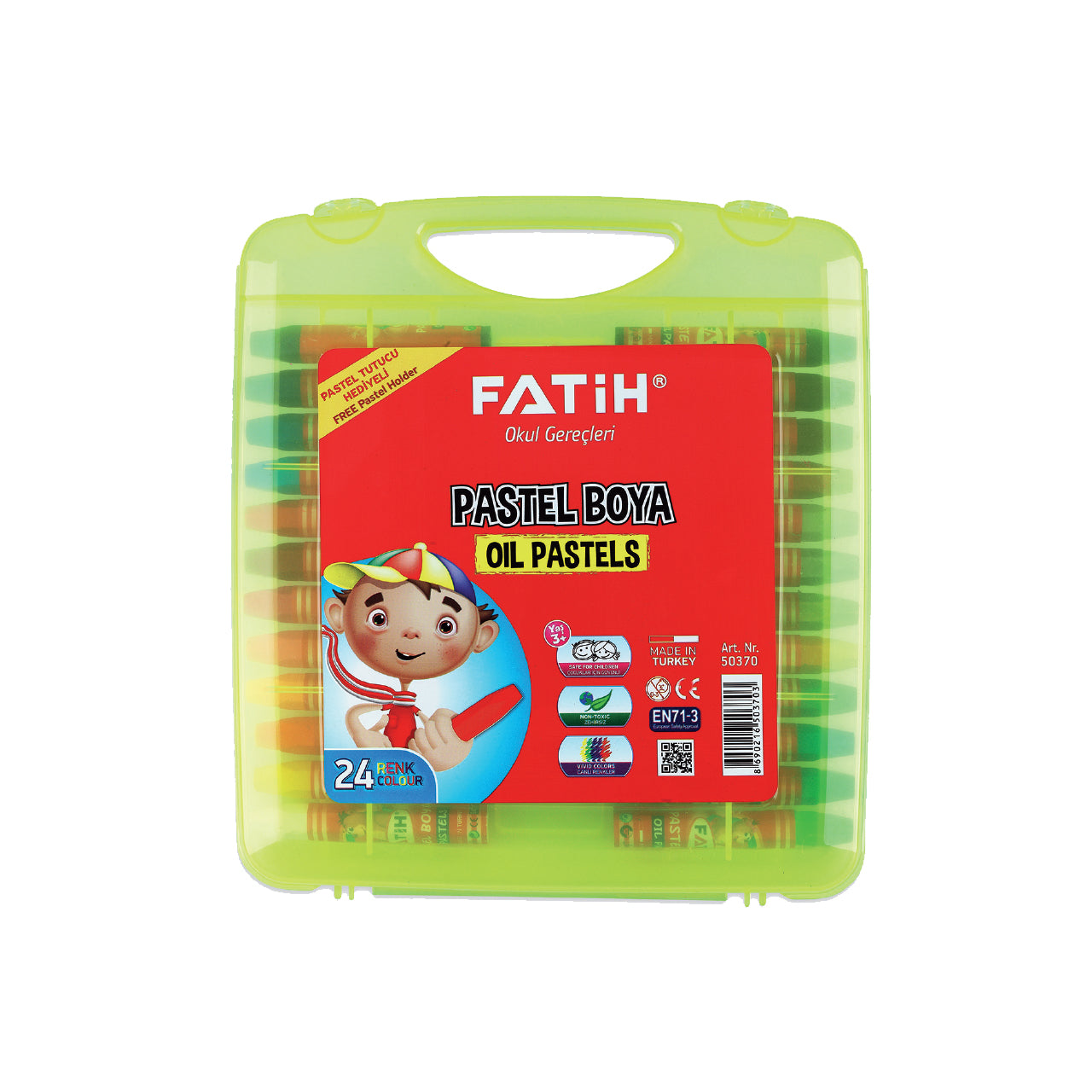 Fatih Oil Pastel Plastic Box 24 color