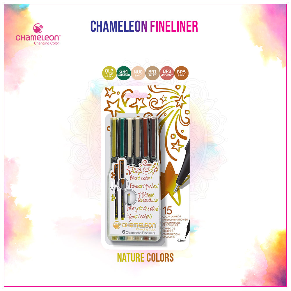 Chameleon Fineliner 6 Pen Nature Colors