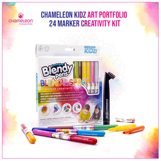Chameleon Kidz Blend and Spray 24 Marker Creativity Kit