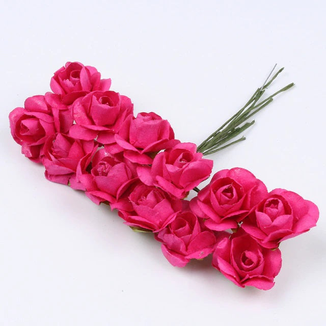 Mini Paper Rose Flowers - 24pcs