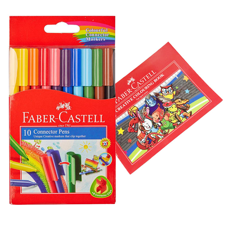 Faber-Castell Connector Pens with Colouring Book