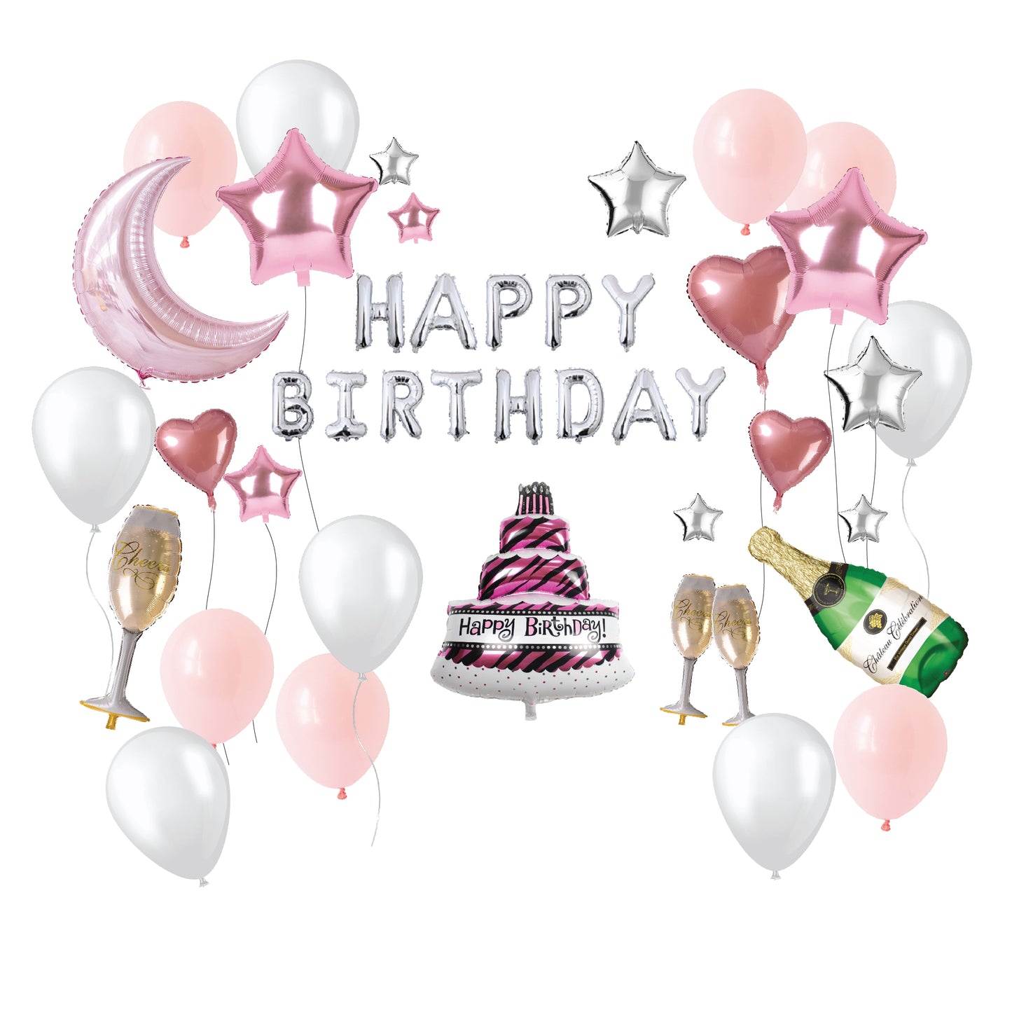 Foil Balloon Set -Happy Birthday 56pcs